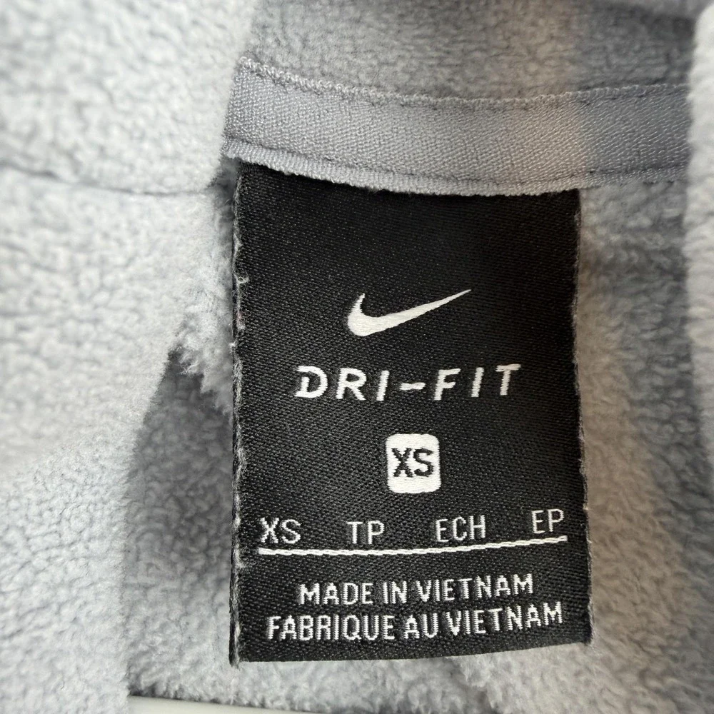 Nike Dri-FIT Pullover Womens XS Gray Fleece Turtleneck Athletic AQ4690-012